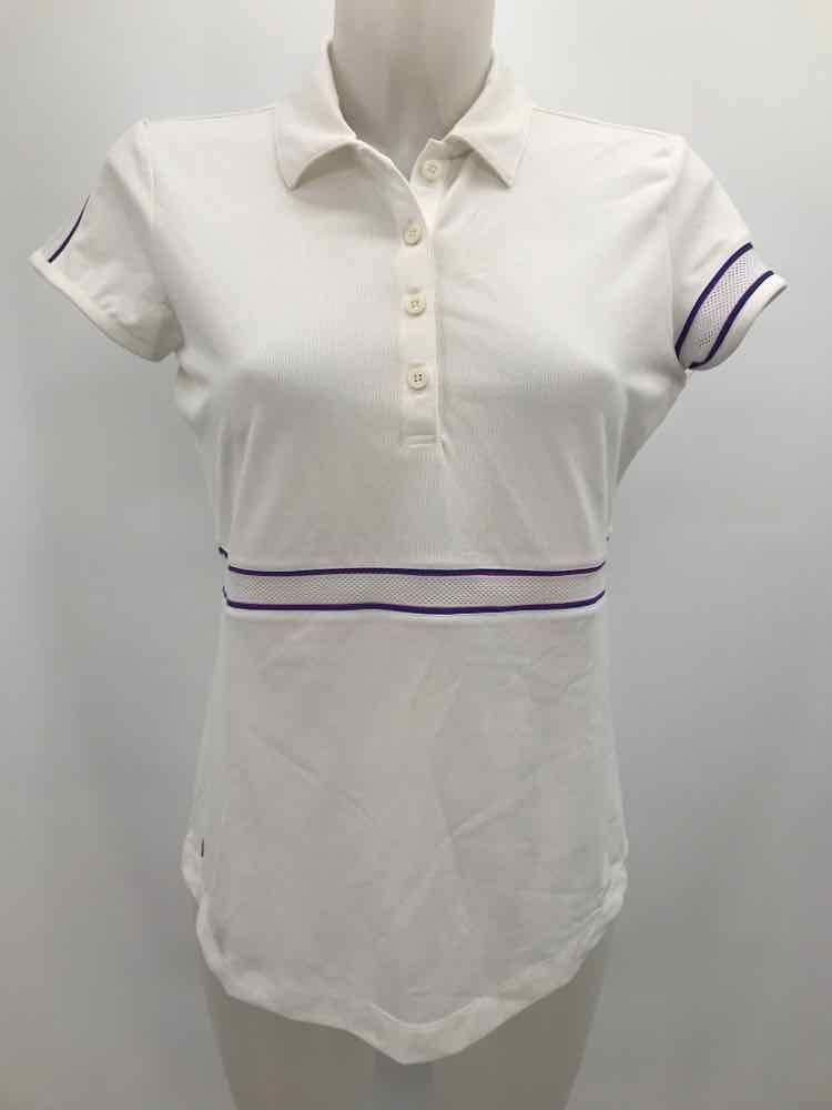 EP Pro White Size Small P Button Down Athletic Tee