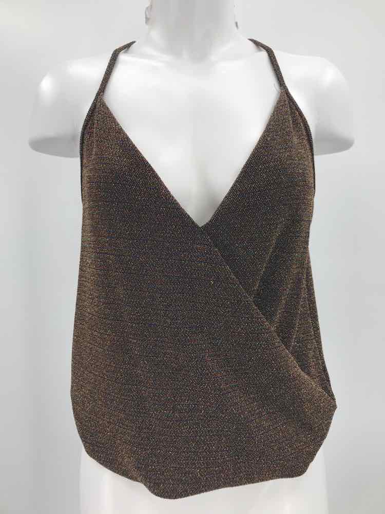 eri + ali Gold Size XS Shimmer Tank Top