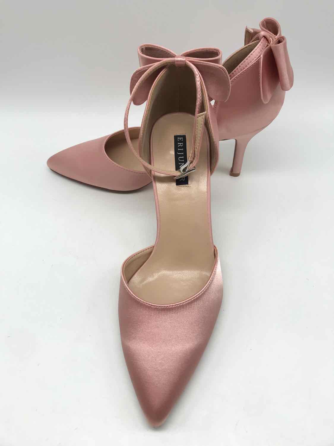 Erijunor Pink Size 9 Bow Tie D'orsay Heels