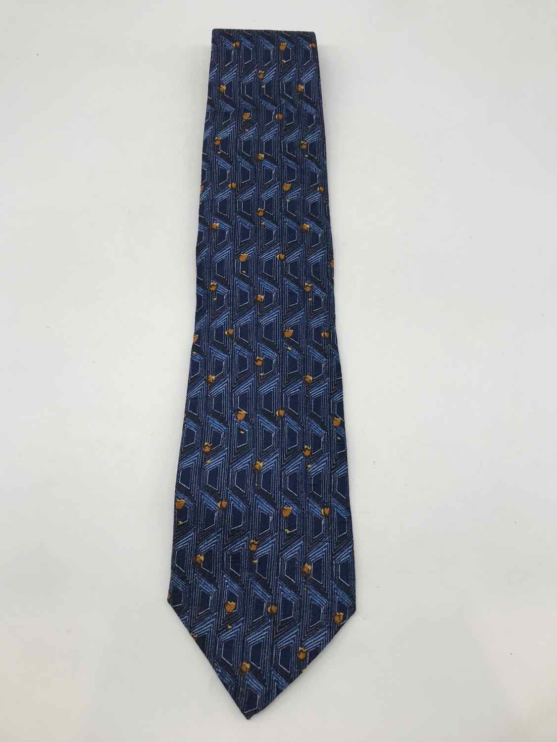 Ermenegildo Zegna Navy Silk Printed Men's Tie