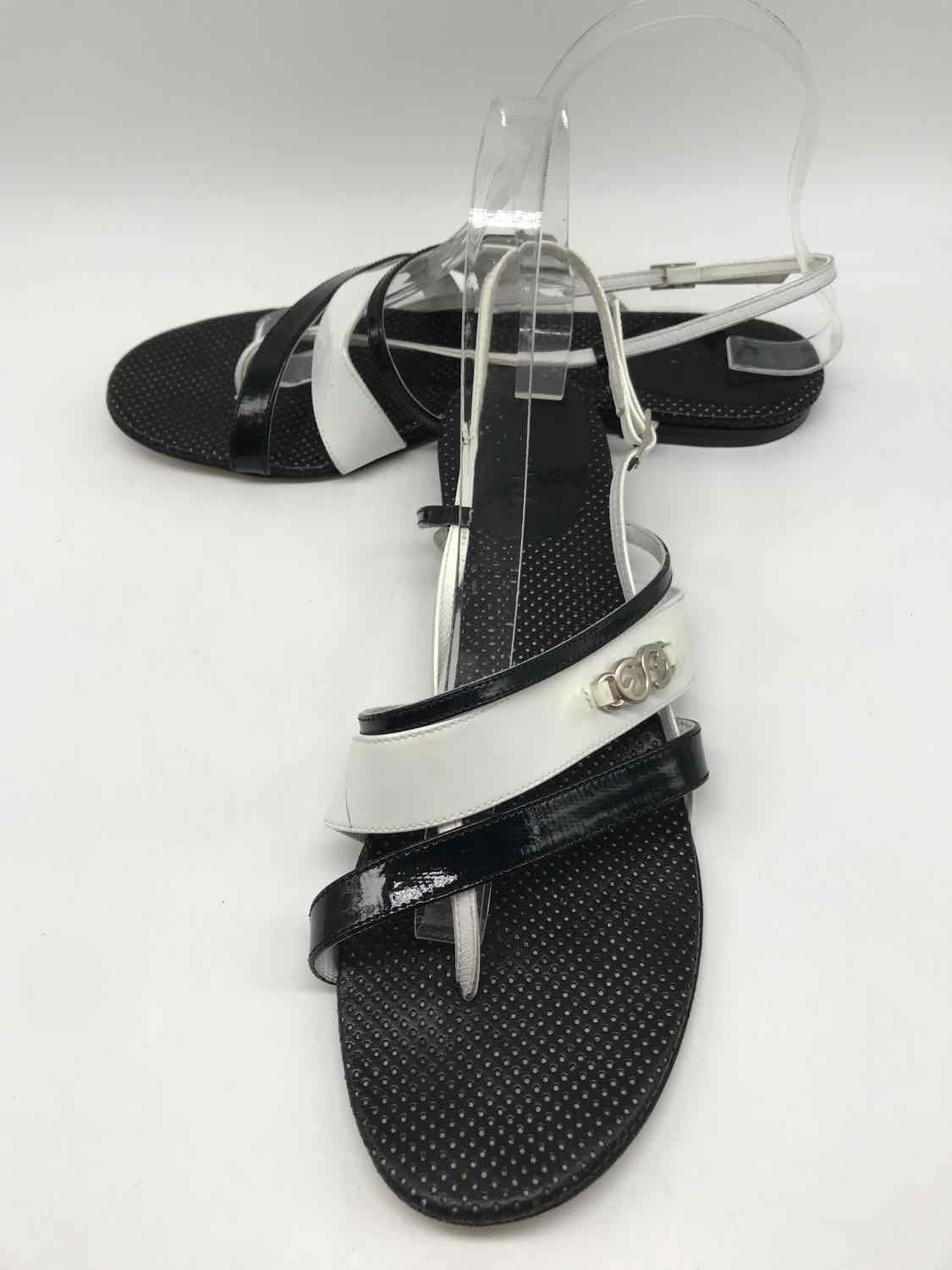 Escada Black Size 9.5 Colorblock Slingback Sandals