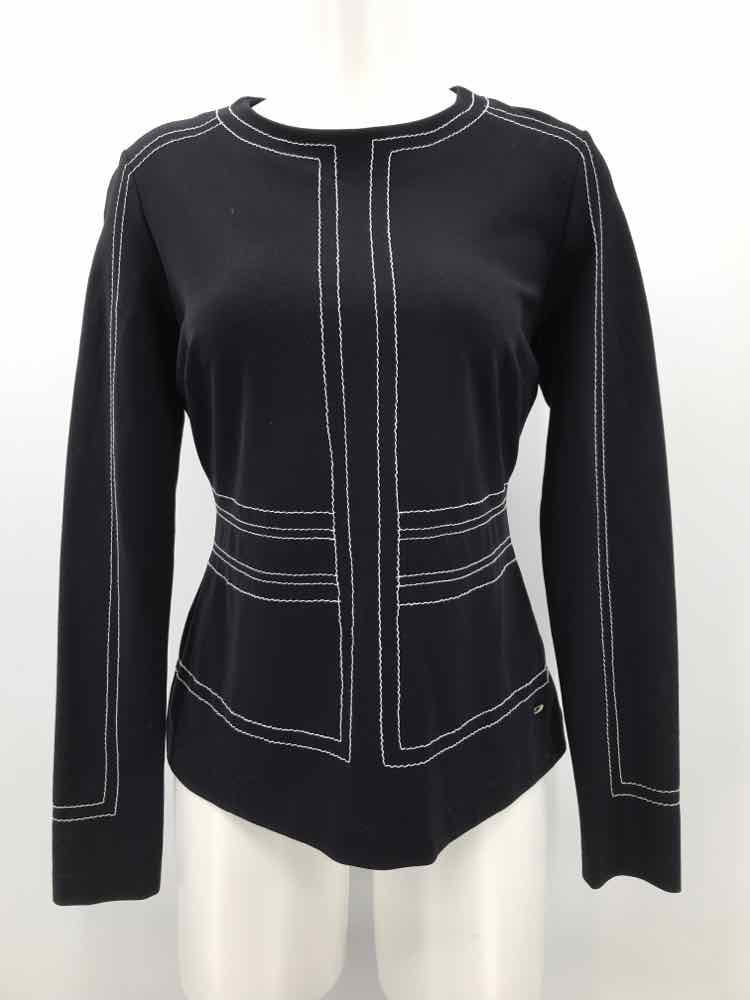 Escada Black Size Small Lined Long Sleeve Blouse