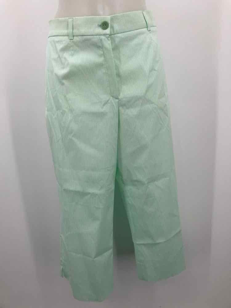 Escada Green Size 10 Check Print Casual Pants