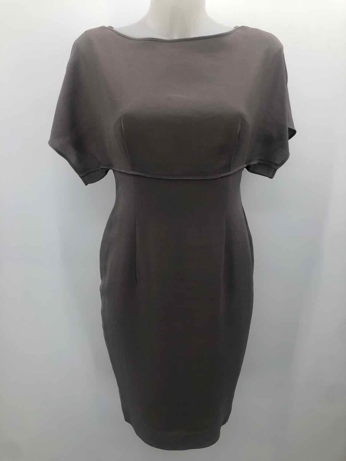 Escada Grey Size 4 Knee Length Short Sleeve Dress