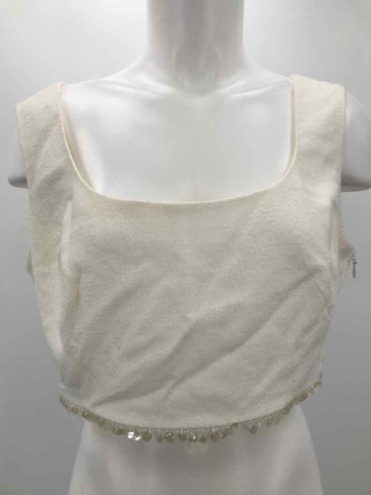 Escada Tan Size 6 Cropped Sleeveless Top