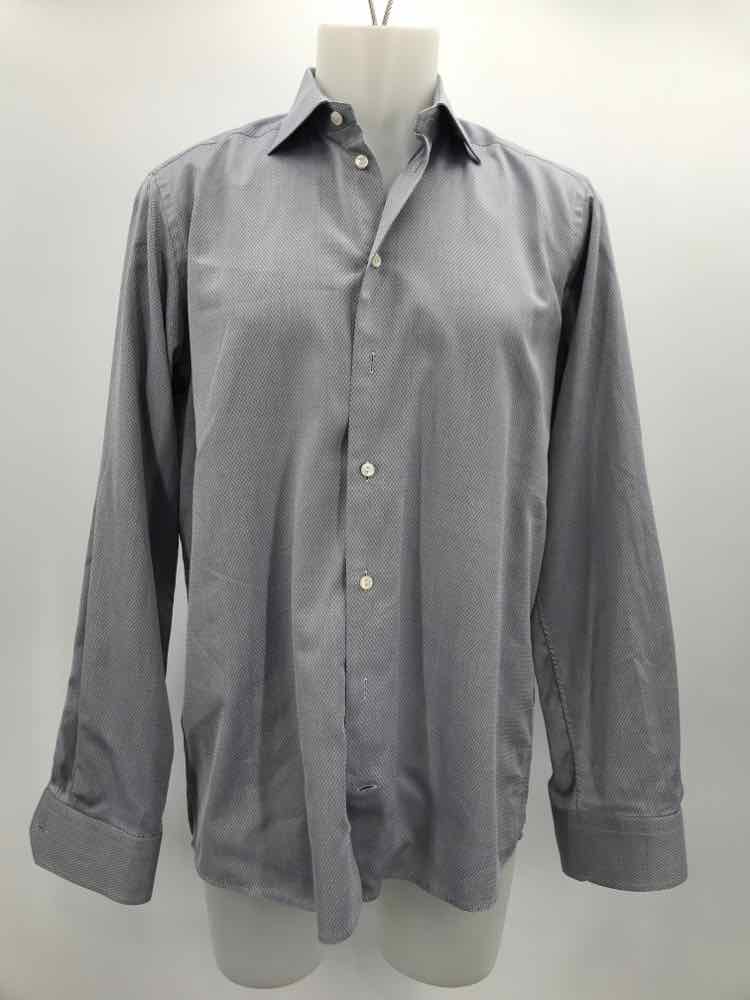 Eton Blue Large Long Sleeve Men's Button Down