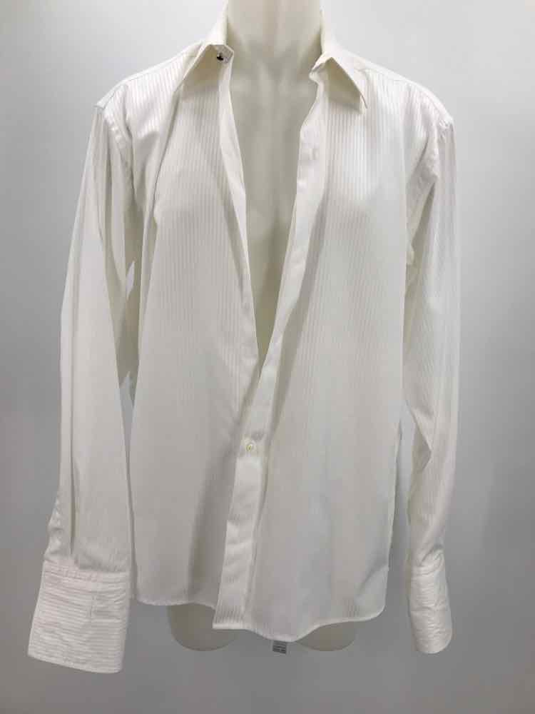 Eton White Size XL Stripe Men's Button Down