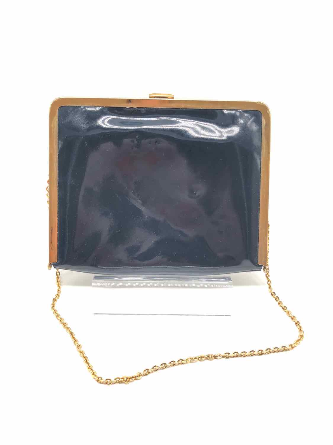 Etra Navy Patent Vintage Evening Bag