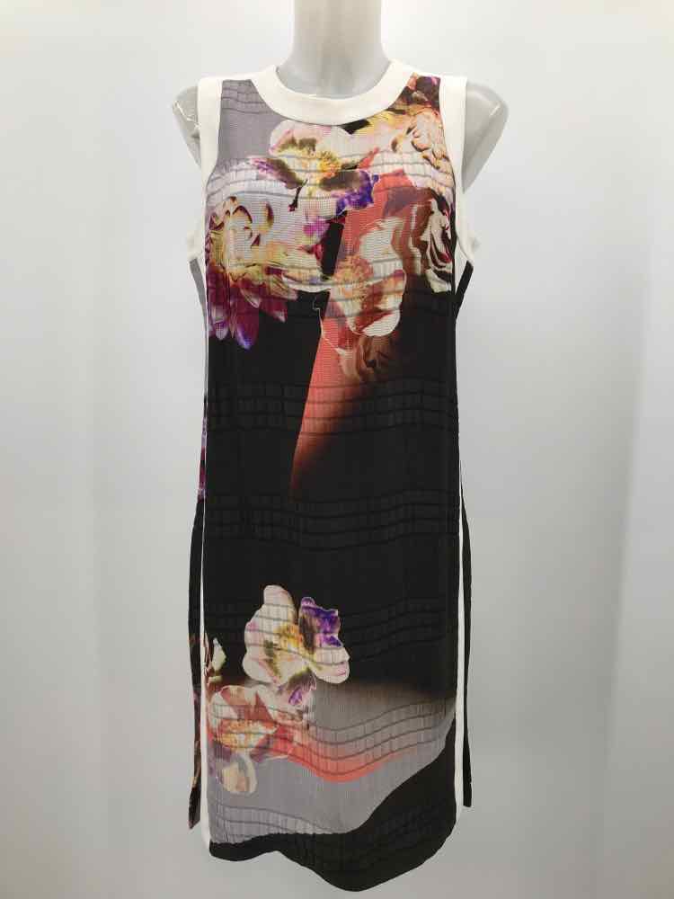 Etro Black Size 10 Printed Shift Midi Sleeveless Dress