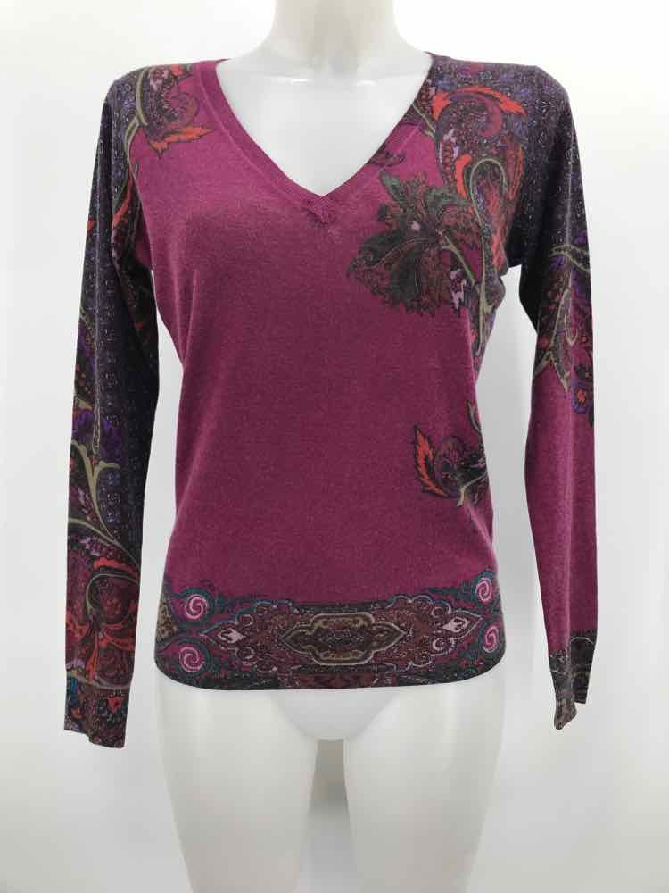 Etro Purple Size 8 Printed Sweater