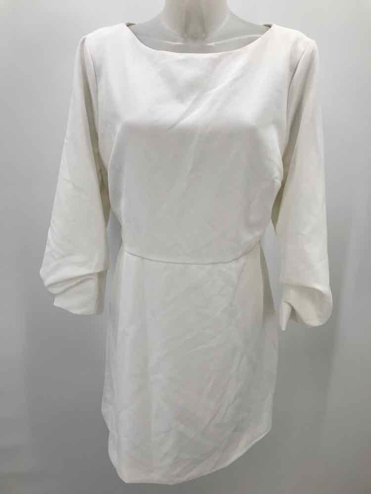 Ever New Melbourne White Size 12 Short Long Sleeve Dress