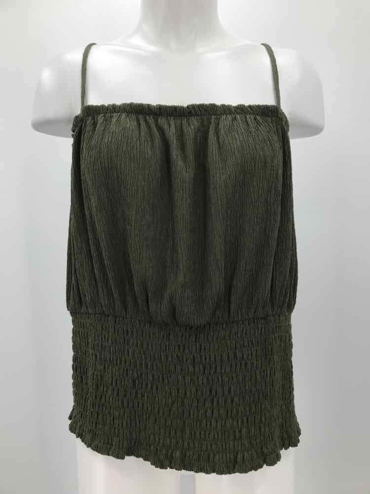 Express Green Size XL Ruched Tank Top