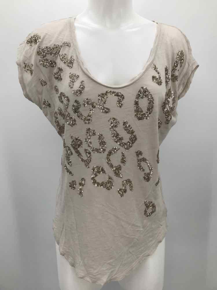 Express Tan Size Small Sequin T-shirt