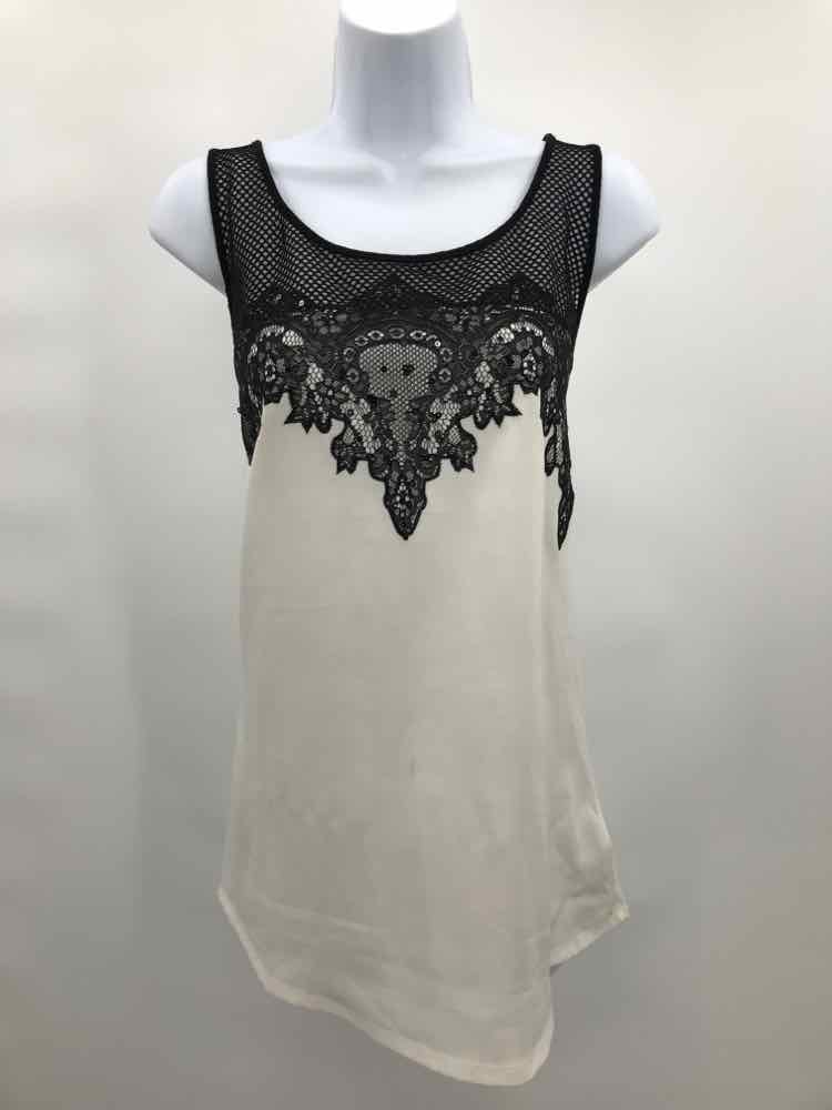 Express White Size Large Lace Tank Top