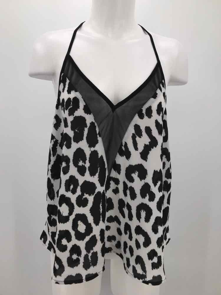 Express White Size Medium Animal Print Tank Top