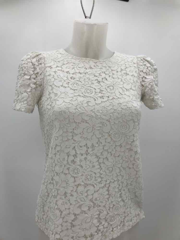 Express White Size XSP Lace Blouse