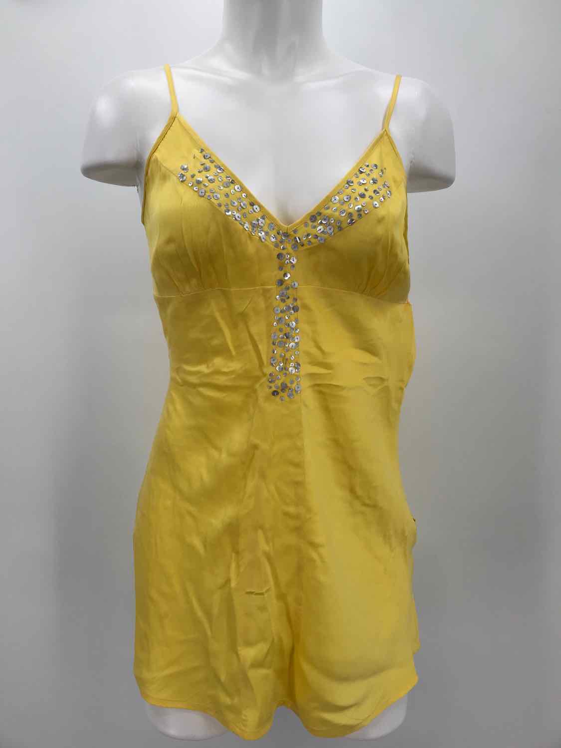 Express Yellow Size Medium Sequin Tank Top