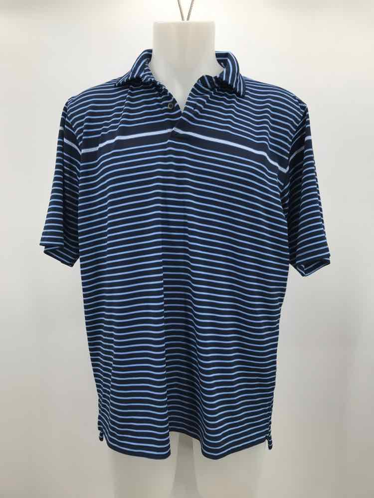 Fairway & Greene Navy Large Stripe Men's Polo Shirt