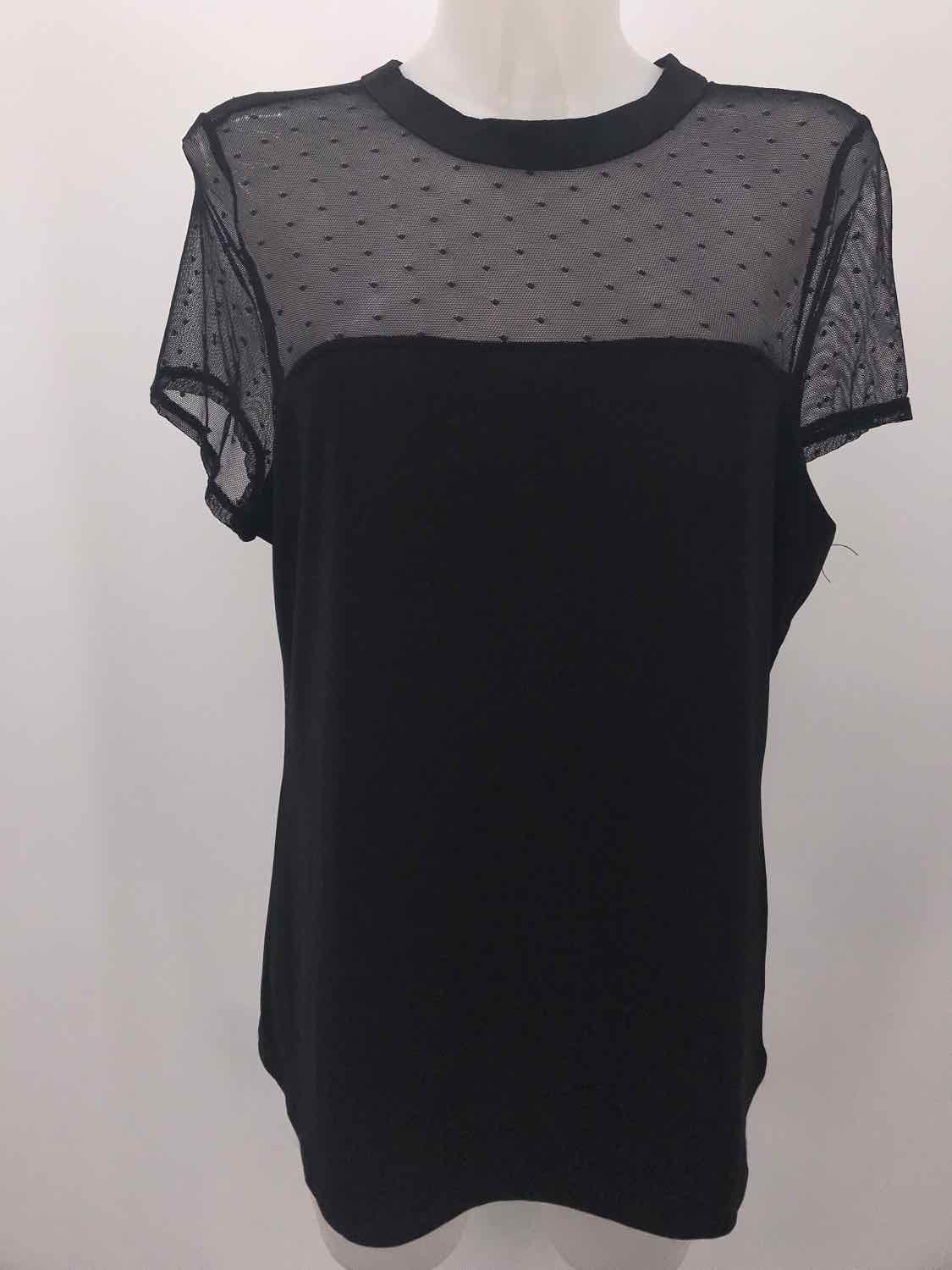 Faith and Joy Black Size XL Mesh Blouse