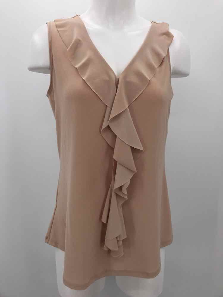 Fashque Tan Size Medium Ruffle Tank Top