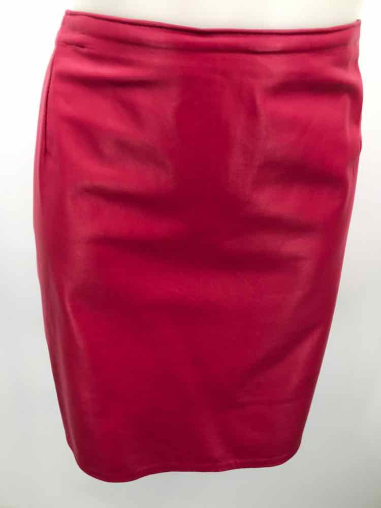 Firenze Pink Size 14 Leather A Line Skirt