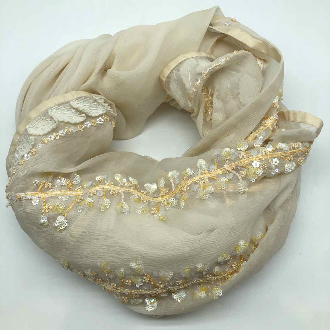 Flying Fig Ivory Beaded Scarves