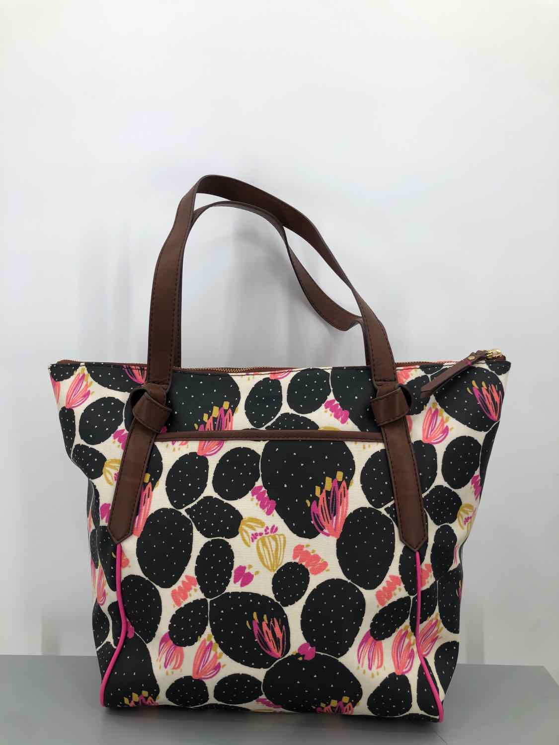 Fossil Black Printed Tote Tote Bag