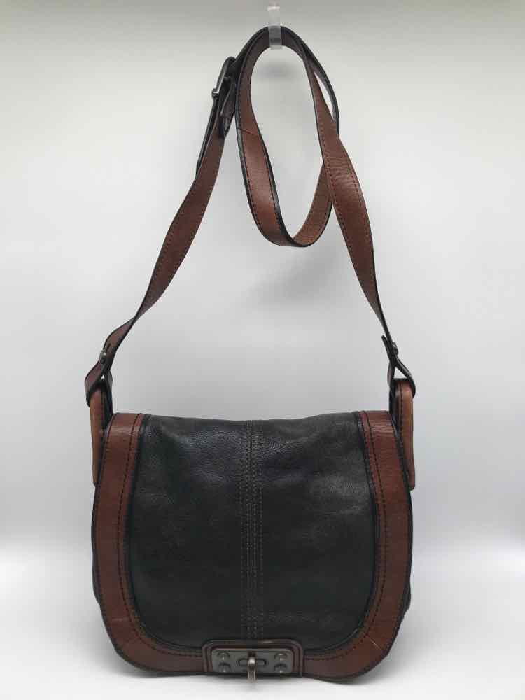 Fossil Black Saddle Bag Leather Crossbody