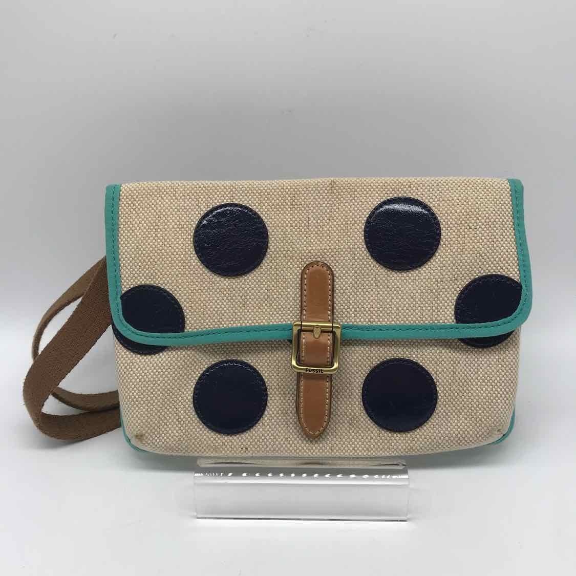 Fossil Tan Spotted Crossbody Fabric Crossbody