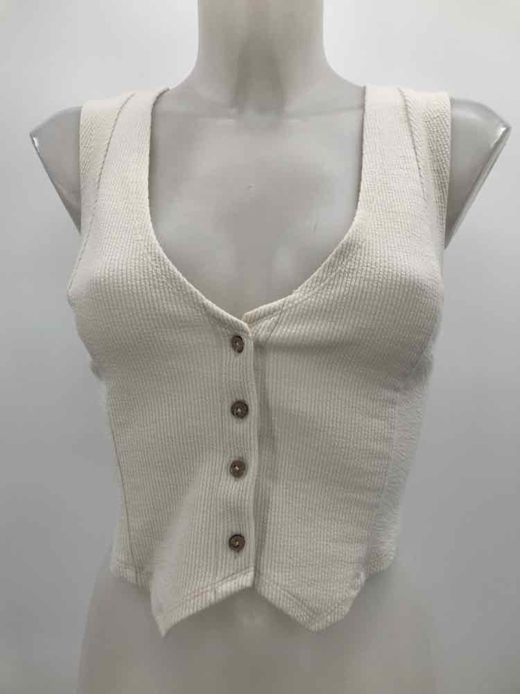 FP Beach Ivory Size XS Button Down Knit Tank