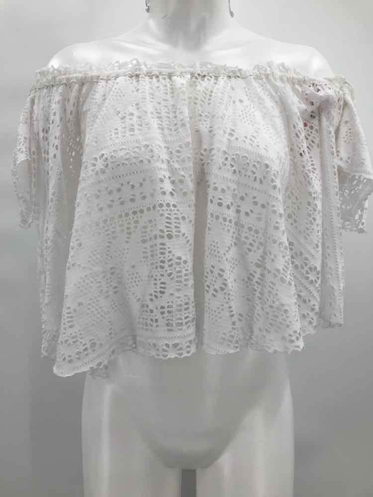 FP Beach White Size Small P Eyelet Coverup