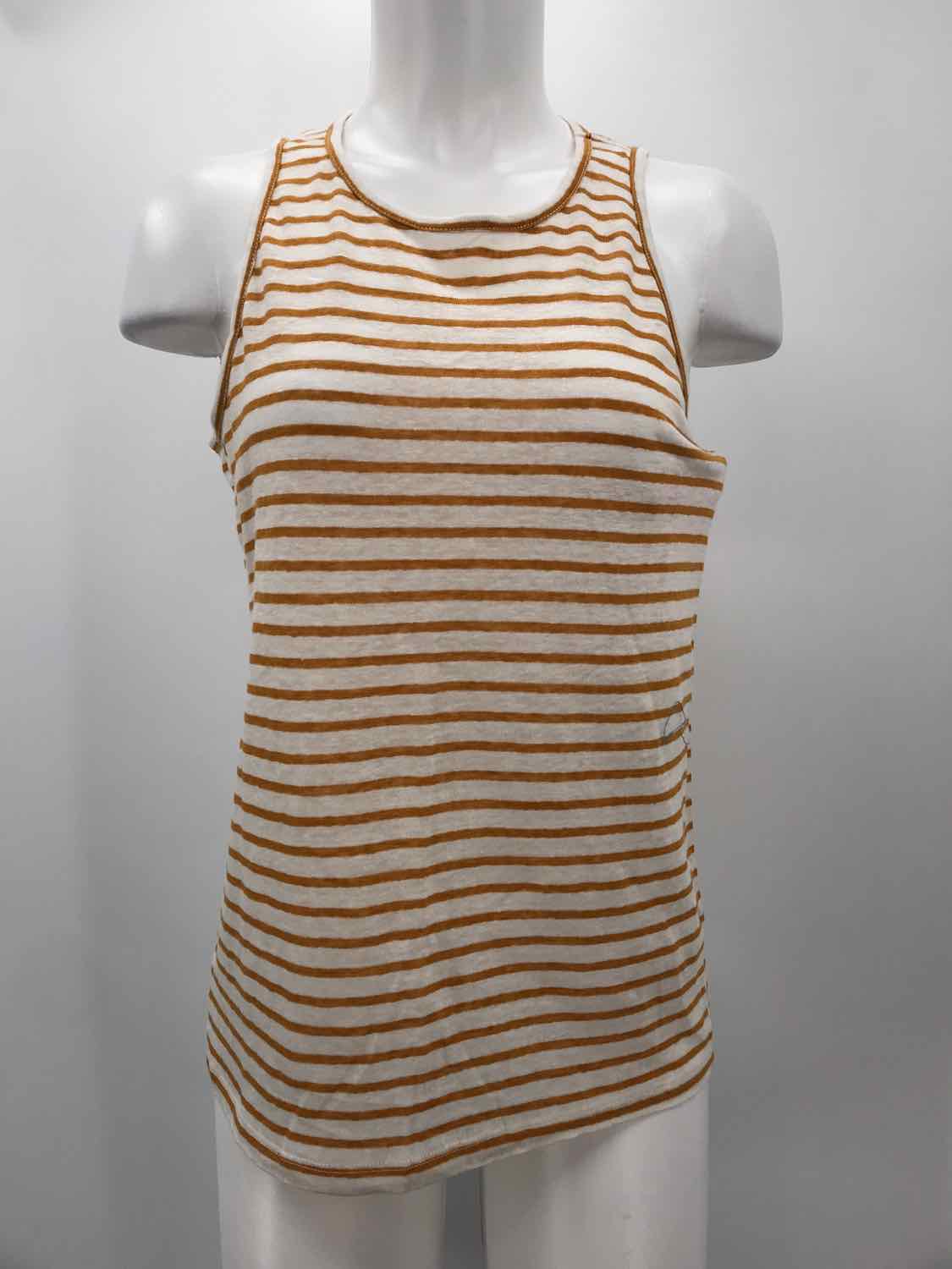 Frame Yellow Size Medium Stripe Linen Tank Top