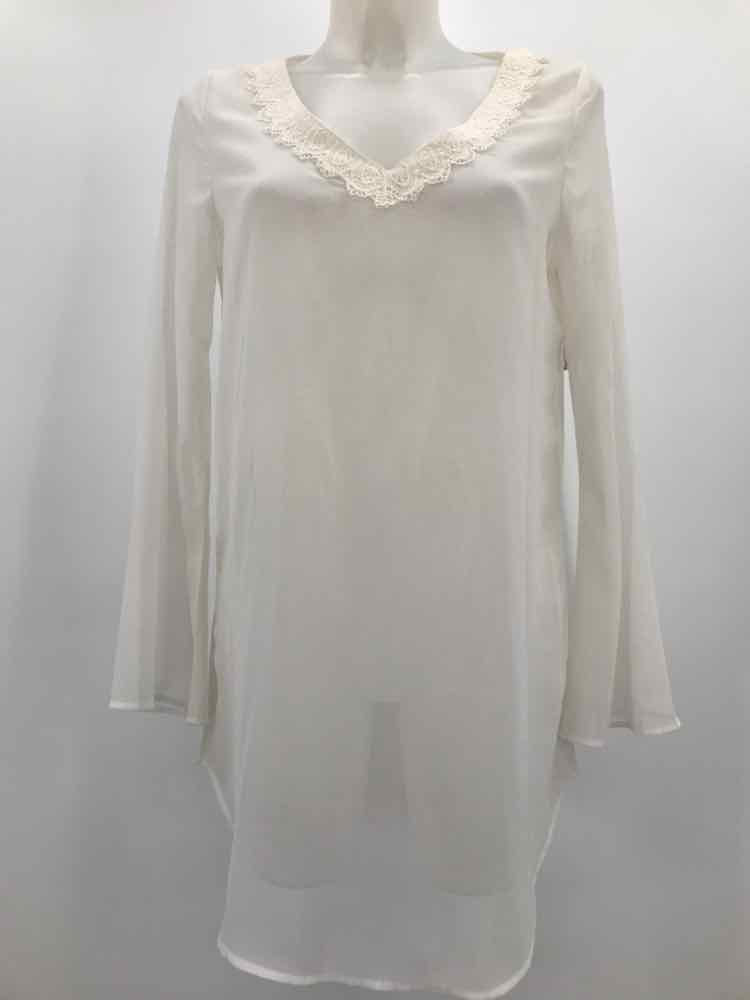 Francescas Ivory Size Small Embroidered Coverup