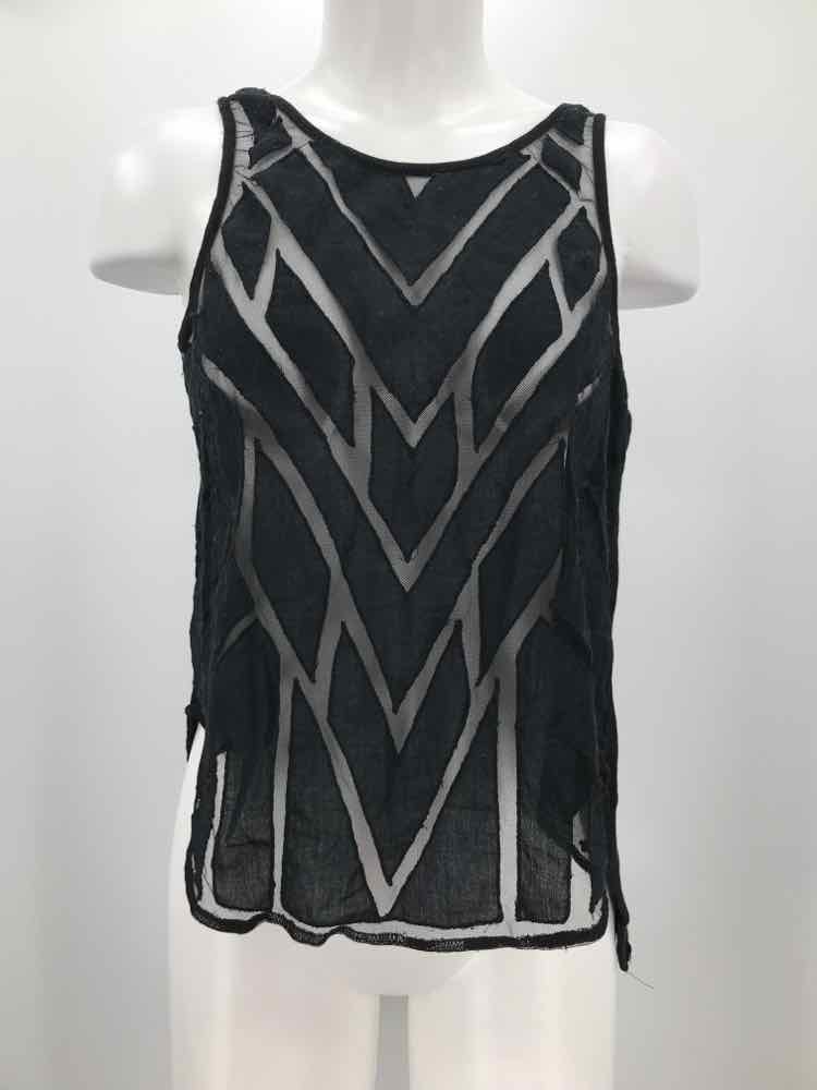 Free People Black Size Medium Sheer Tank Top