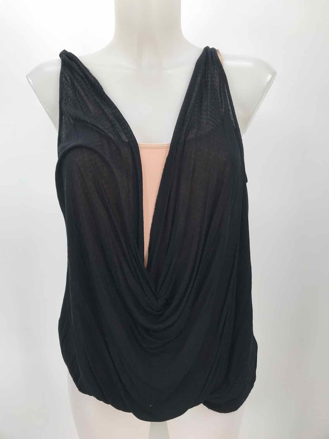 Free People Black Size Small Cowl Neck Tank Top