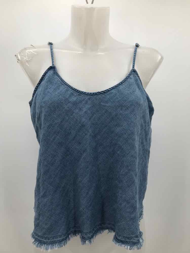 Free People Blue Size Large Denim Tank Top