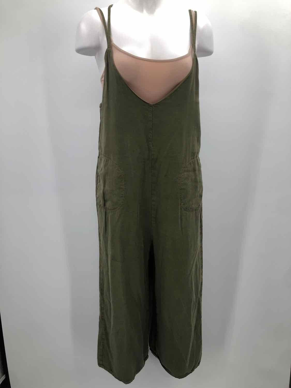 Free People Green Size Small Open Back Sleeveless Jumpsuit