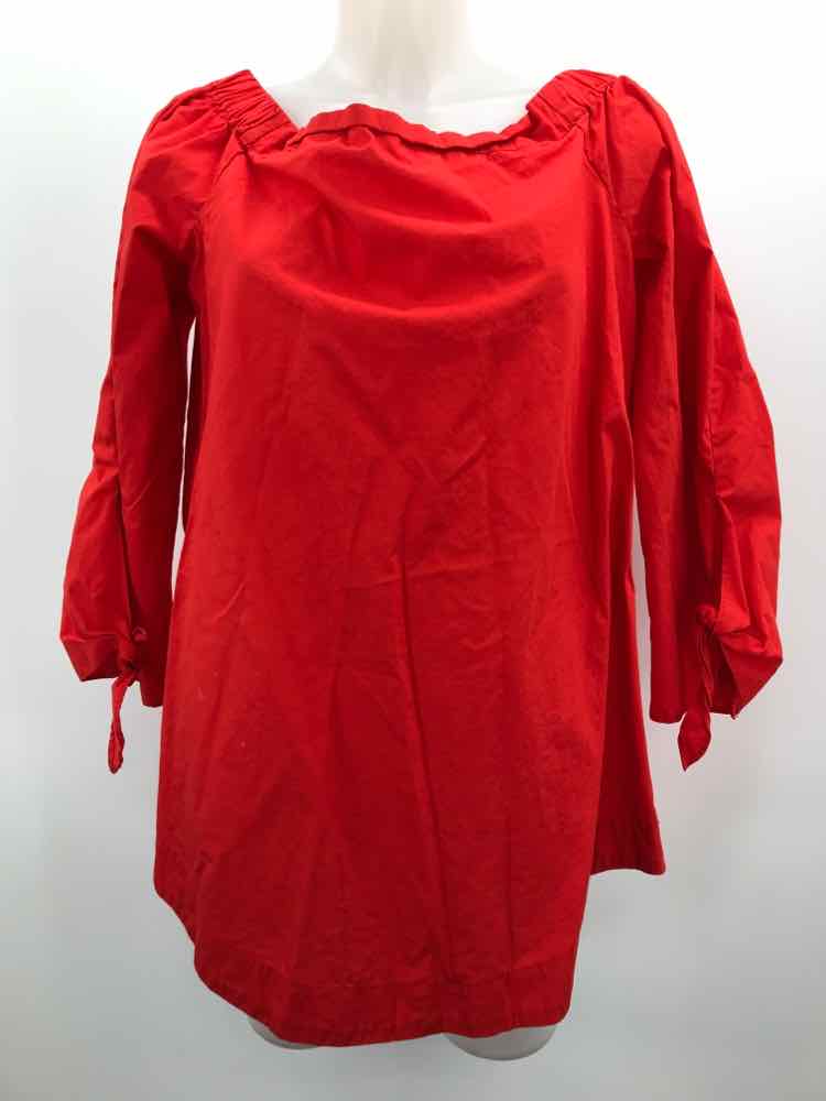 Free People Red Size Medium Long Sleeve Open Shoulder Blouse