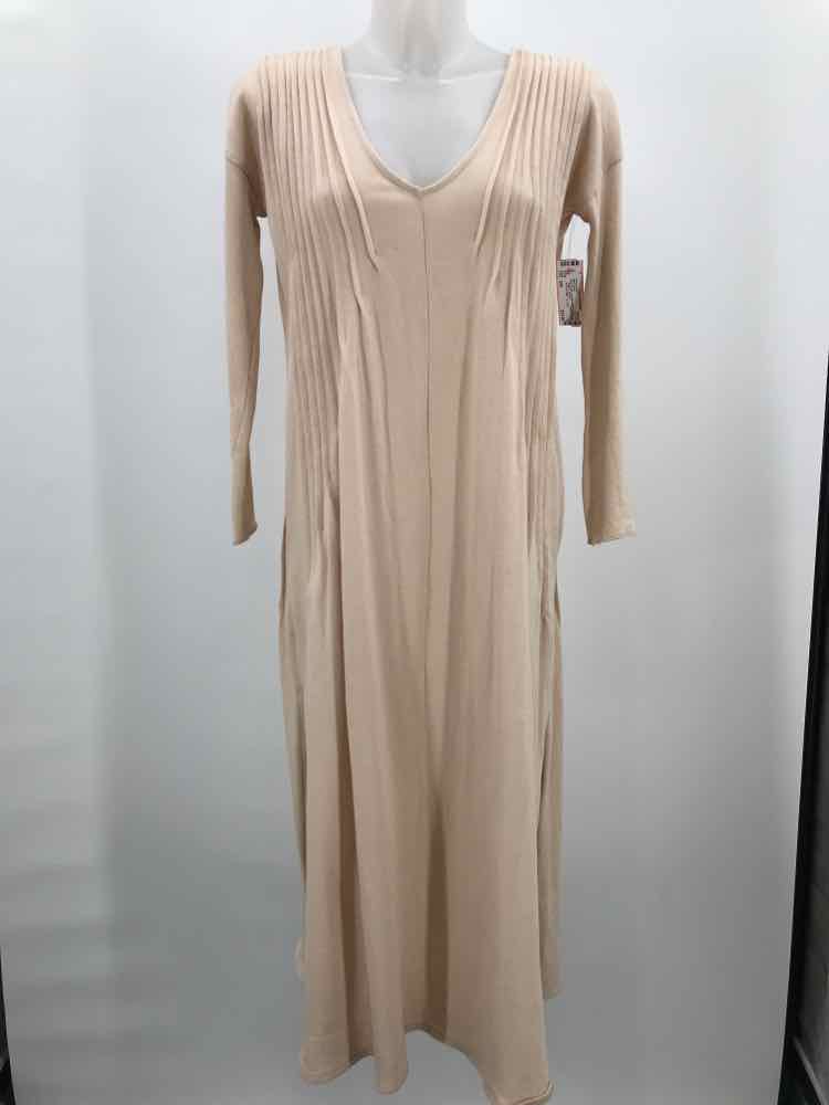 Free People Tan Size XSP Pleated Long Maxi Dress