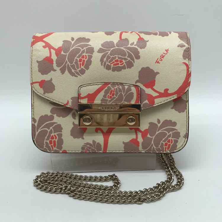 Furla Ivory Floral Crossbody Leather Crossbody