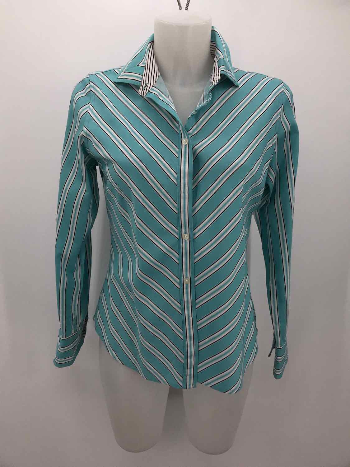 Jones NY Blue Size Medium Stripe Button Down