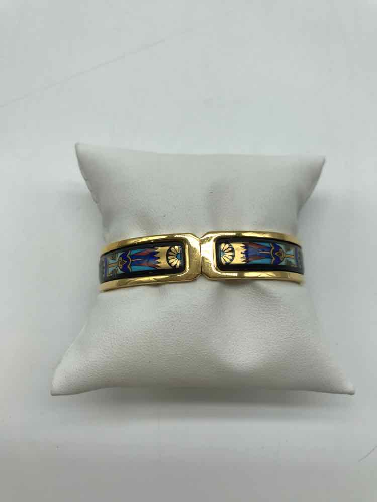 Michaela Frey Wien Gold Enamel Cuff Bracelet