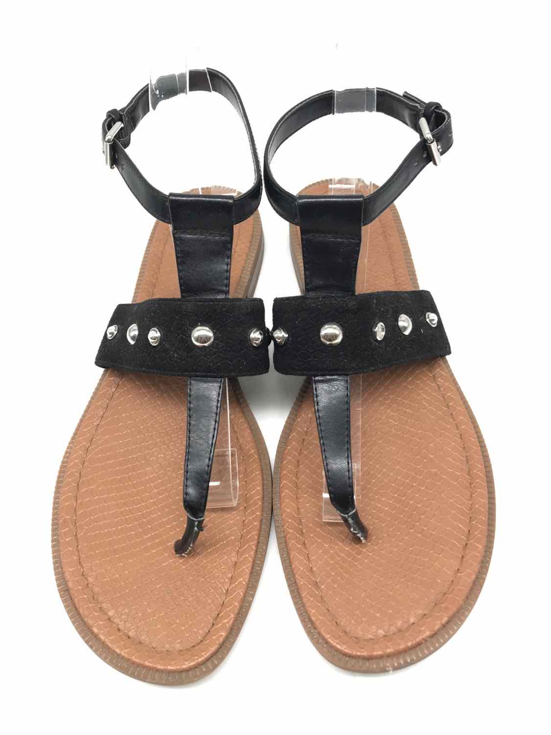 Nine West Black Size 10 Studded Thong Sandals