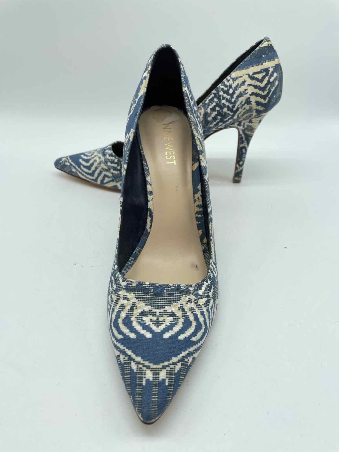 Nine West Blue Size 8.5 Printed Pump Heels