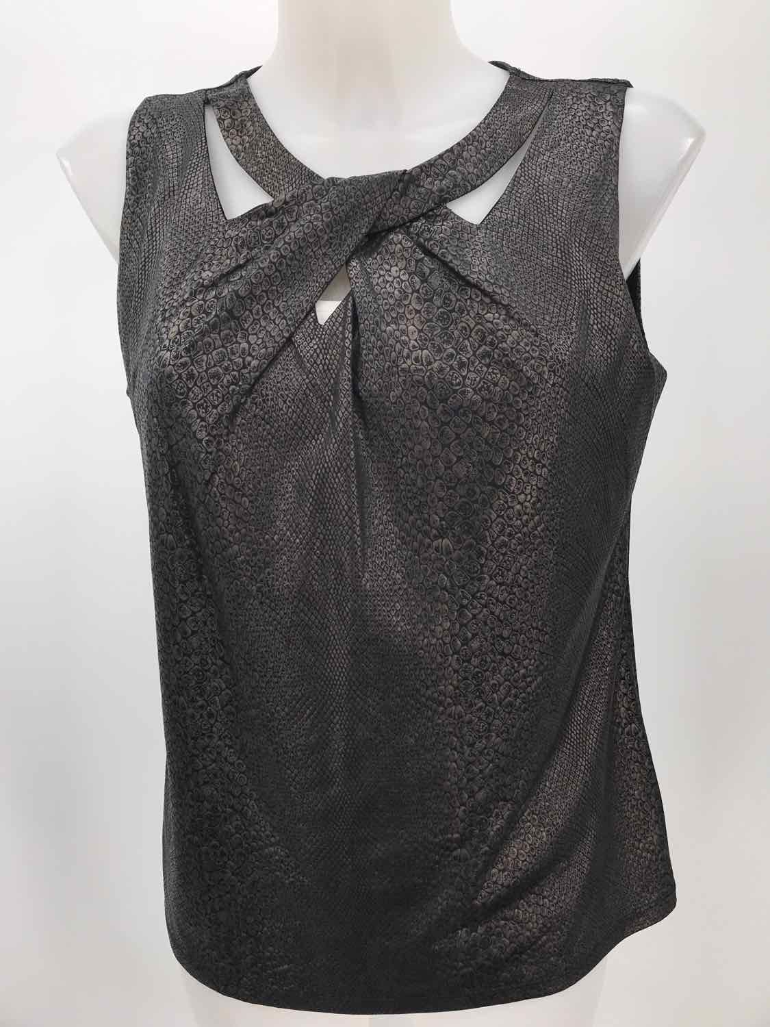 Nine West Grey Size Small Snake Print Shimmer Sleeveless Top