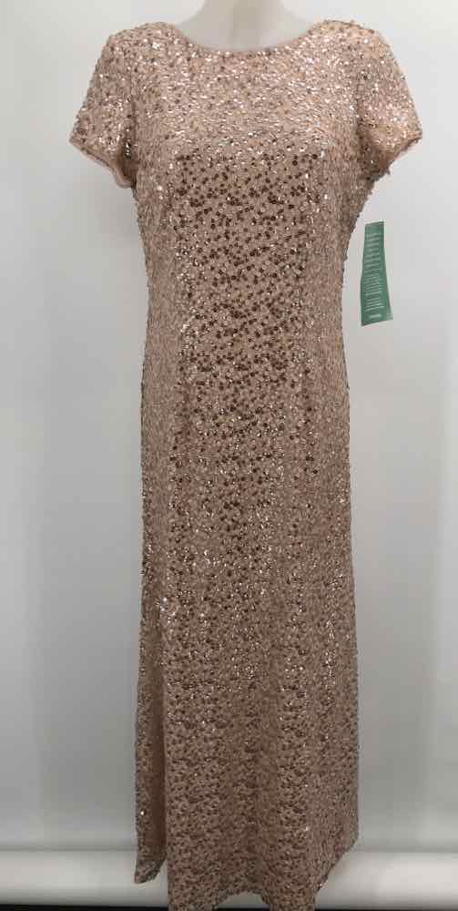 One by Eight Pink Size 12 Sequin Long Evening Gown