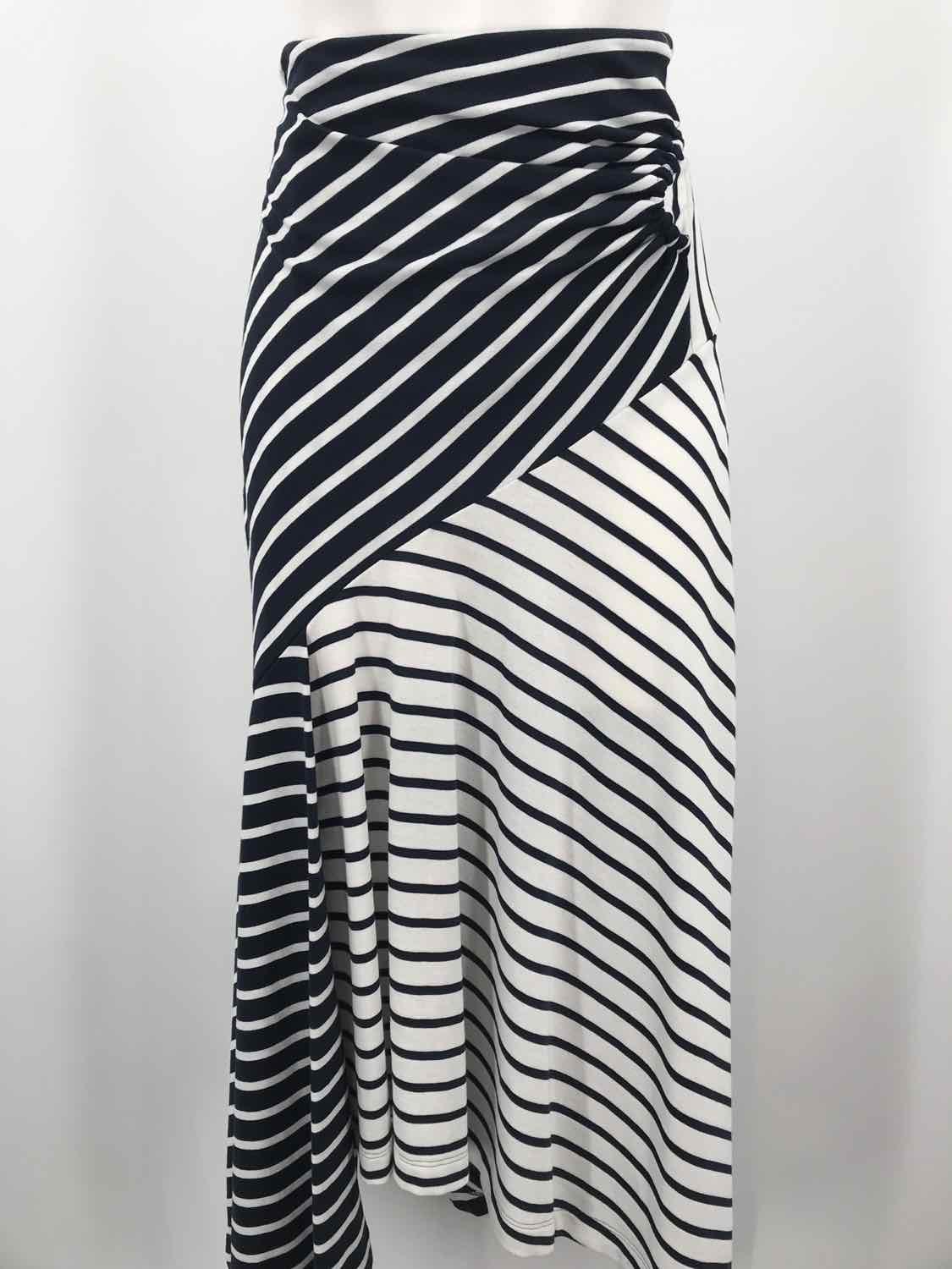 Peter Pilotto Navy Size 6 Stripe Asymmetrical Maxi Skirt