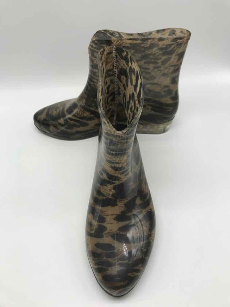 Dizzy Lizzie Brown Print Lemons Rain Boot Boots