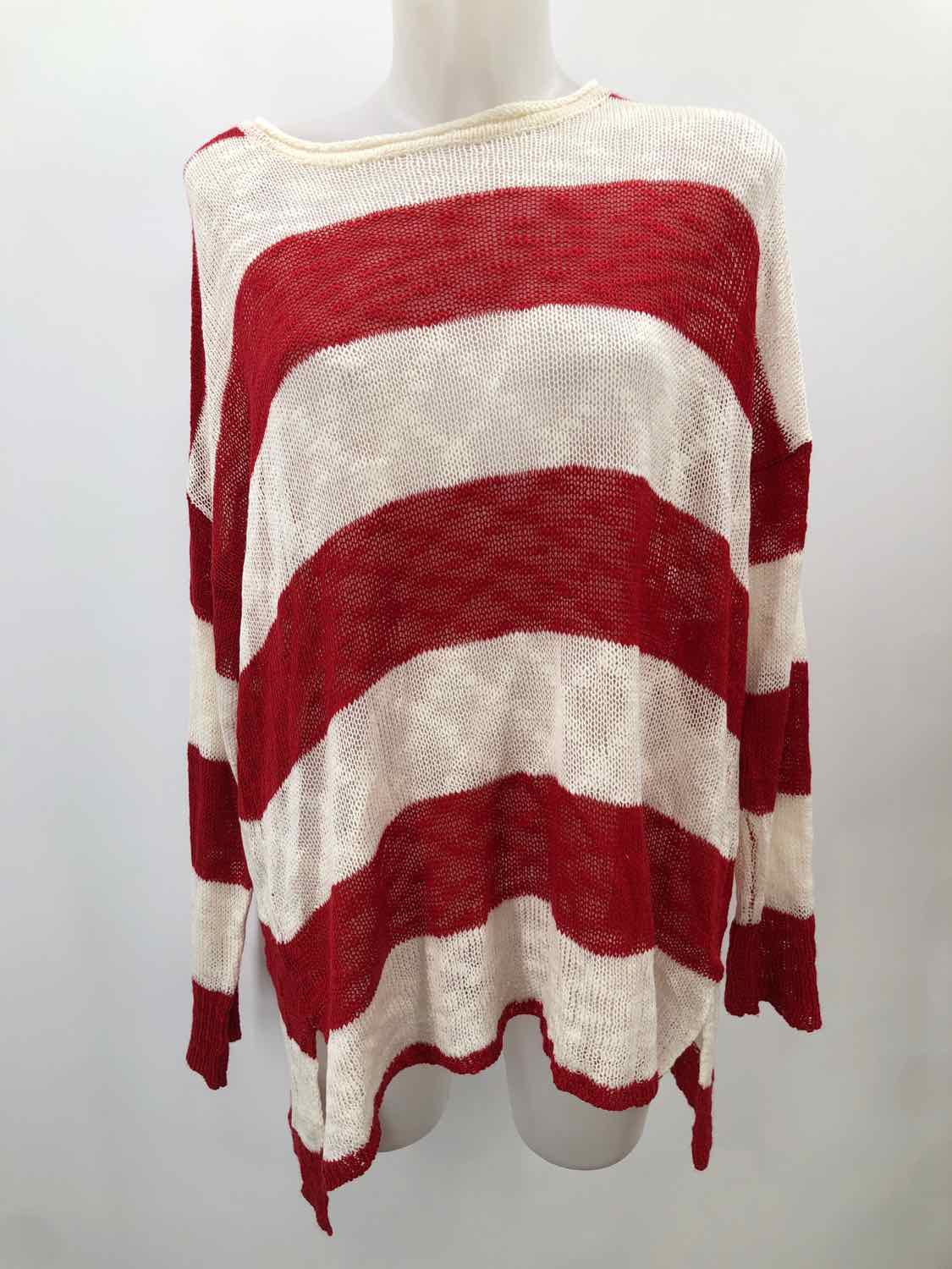 Show Me Your Mumu Red Size Medium Acrylic Stripe Knit Sweater