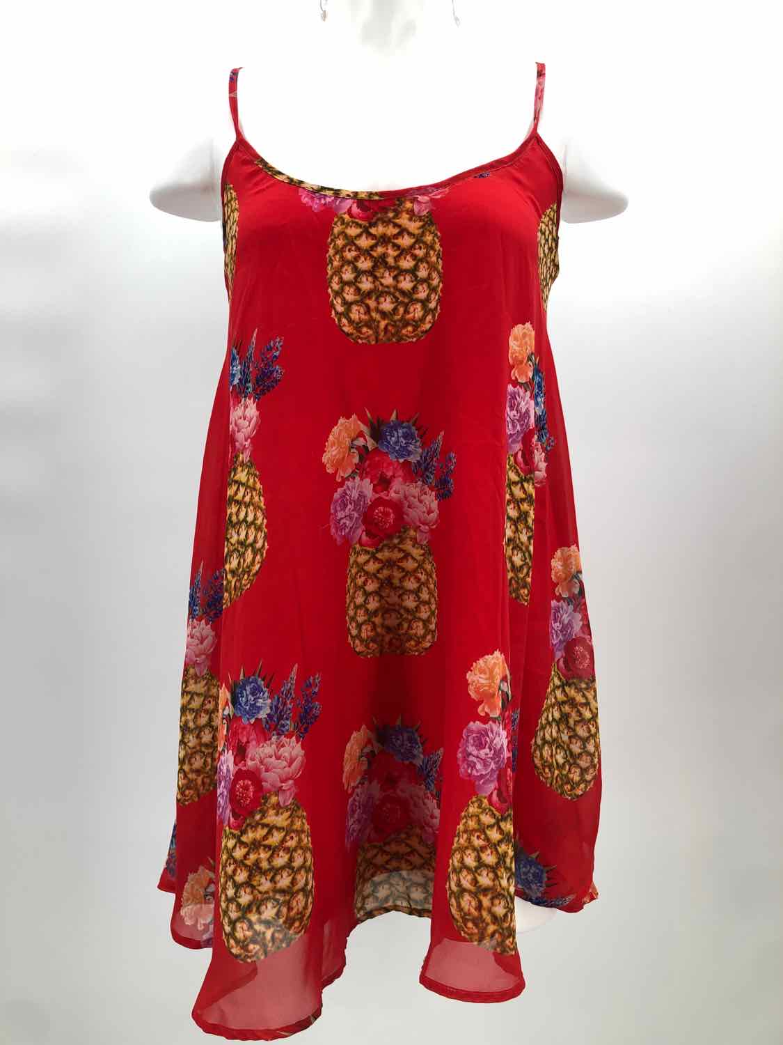 Show Me Your Mumu Red Size Small Polyester Pineapple Print Tank Top